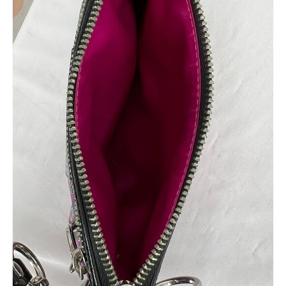 Coach purse Poppy Signature Pink plaid large wristlet bag - Picture 9 of 15